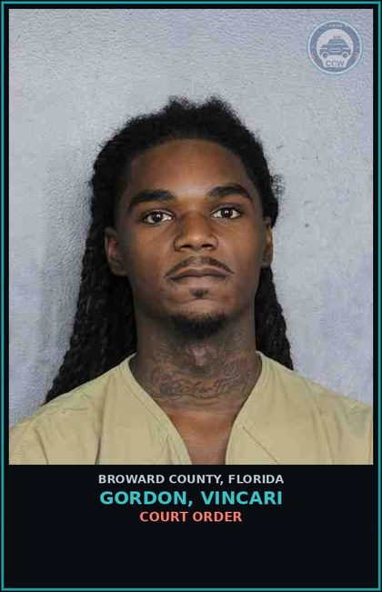 CCW arrest card for GORDON, VINCARI in Broward County: COURT ORDER