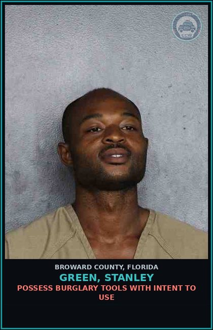 CCW arrest card for GREEN, STANLEY in Broward County: DRUG PARAPHERNALIA-POSSESS AND OR USE