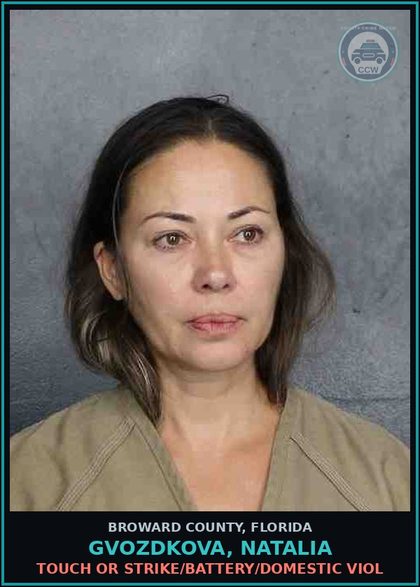 CCW arrest card for GVOZDKOVA, NATALIA in Broward County: TOUCH OR STRIKE/BATTERY/DOMESTIC VIOL