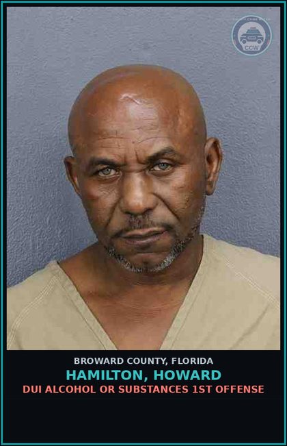 CCW arrest card for HAMILTON, HOWARD in Broward County: UNLAWFUL SPEED POSTED STATE/INTERSCT   