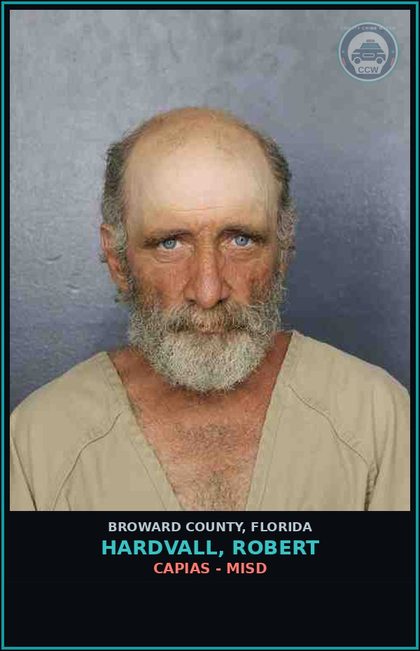 CCW arrest card for HARDVALL, ROBERT in Broward County: CAPIAS - MISD