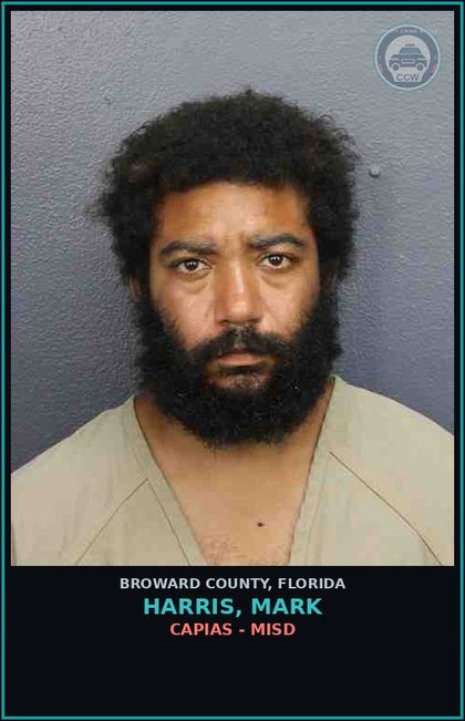 CCW arrest card for HARRIS, MARK in Broward County: CAPIAS - MISD