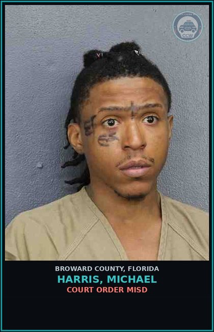 CCW arrest card for HARRIS, MICHAEL in Broward County: COURT ORDER MISD