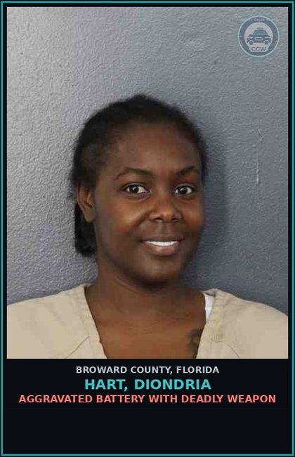 CCW arrest card for HART, DIONDRIA in Broward County: AGGRAVATED BATTERY WITH DEADLY WEAPON