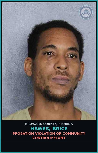 CCW arrest card for HAWES, BRICE in Broward County: DRIVE WHILE LICENSE SUSPENDED - FIRST OFFENSE