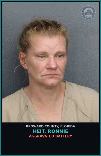 CCW arrest card for HEIT, RONNIE in Broward County: AGGRAVATED BATTERY