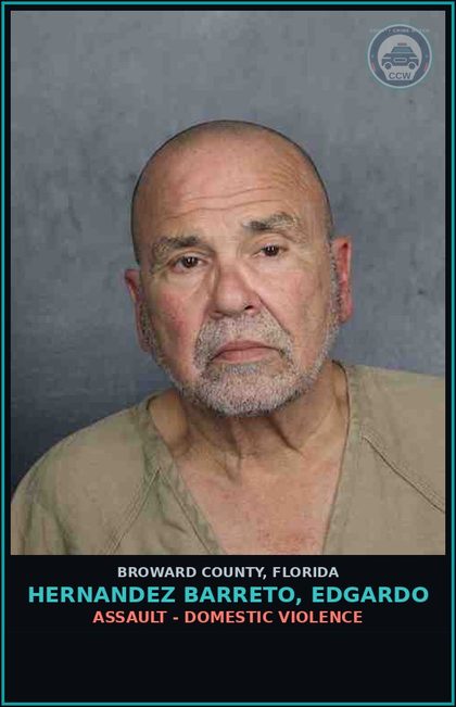 CCW arrest card for HERNANDEZ BARRETO, EDGARDO in Broward County: ASSAULT - DOMESTIC VIOLENCE