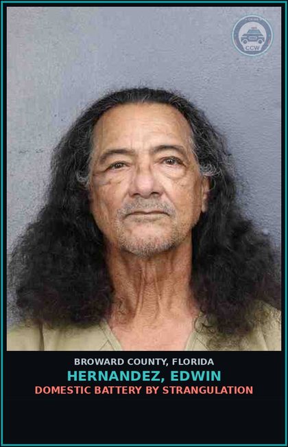 CCW arrest card for HERNANDEZ, EDWIN in Broward County: DOMESTIC BATTERY BY STRANGULATION