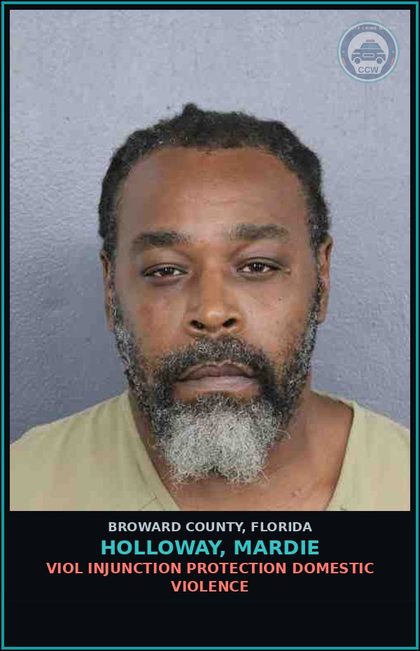 CCW arrest card for HOLLOWAY, MARDIE in Broward County: VIOL INJUNCTION PROTECTION DOMESTIC VIOLENCE