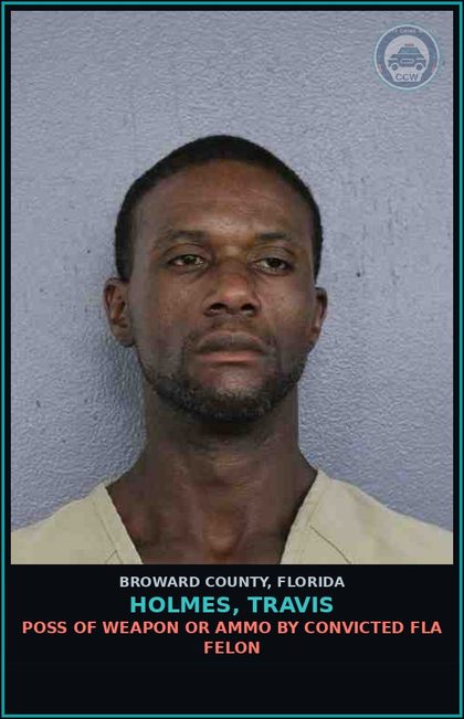 CCW arrest card for HOLMES, TRAVIS in Broward County: POSSESSION OF THC