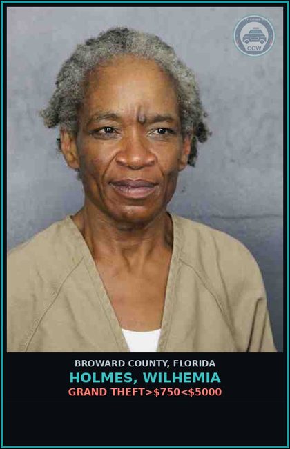 CCW arrest card for HOLMES, WILHEMIA in Broward County: FALSE ID GIVEN TO LEO