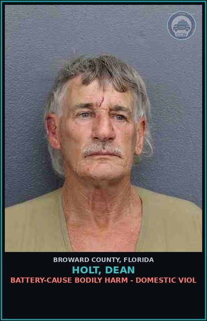CCW arrest card for HOLT, DEAN in Broward County: BATTERY-CAUSE BODILY HARM - DOMESTIC VIOL
