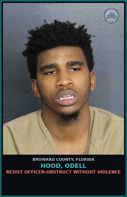 CCW arrest card for HOOD, ODELL in Broward County: RESIST OFFICER-OBSTRUCT WITHOUT VIOLENCE