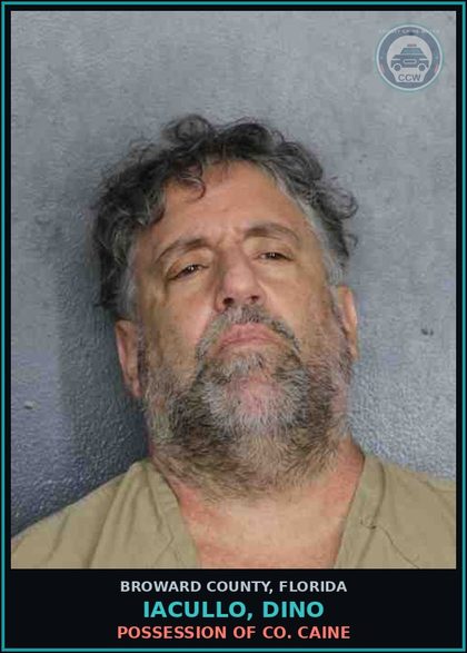 CCW arrest card for IACULLO, DINO in Broward County: POSSESSION OF COCAINE