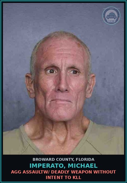 CCW arrest card for IMPERATO, MICHAEL in Broward County: AGG ASSAULTW/ DEADLY WEAPON WITHOUT INTENT TO KILL