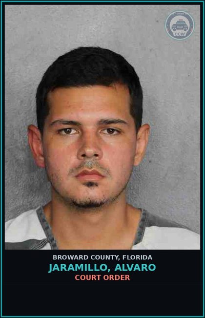 CCW arrest card for JARAMILLO, ALVARO in Broward County: COURT ORDER