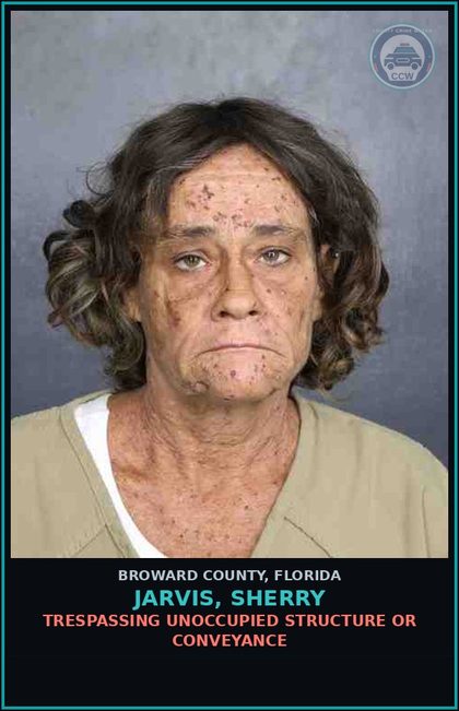 CCW arrest card for JARVIS, SHERRY in Broward County: DRUG PARAPHERNALIA-POSSESS AND OR USE