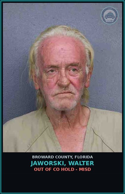 CCW arrest card for JAWORSKI, WALTER in Broward County: OUT OF CO HOLD - MISD