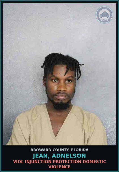 CCW arrest card for JEAN, ADNELSON in Broward County: VIOL INJUNCTION PROTECTION DOMESTIC VIOLENCE