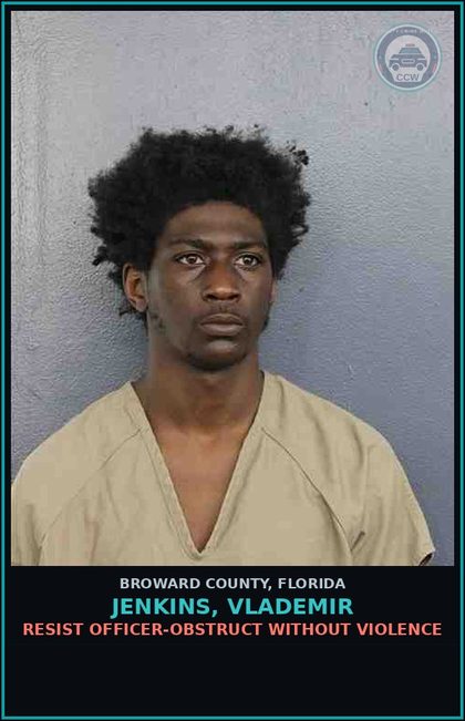 CCW arrest card for JENKINS, VLADEMIR in Broward County: DISTRIBUTE/DELIVER COCAINE
