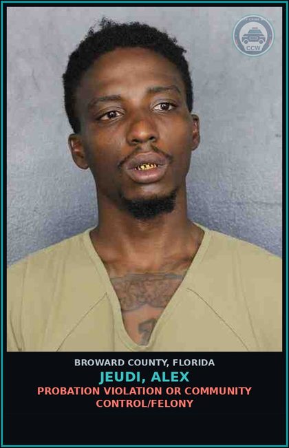 CCW arrest card for JEUDI, ALEX in Broward County: PETIT THEFT-2ND DEGREE - 1ST OFFENSE