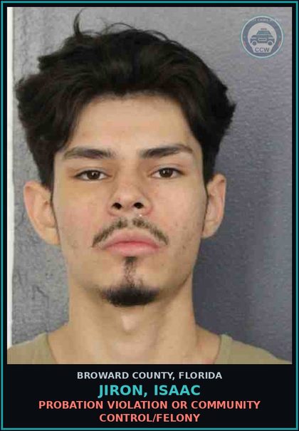 CCW arrest card for JIRON, ISAAC in Broward County: RESIST OFFICER-OBSTRUCT WITHOUT VIOLENCE