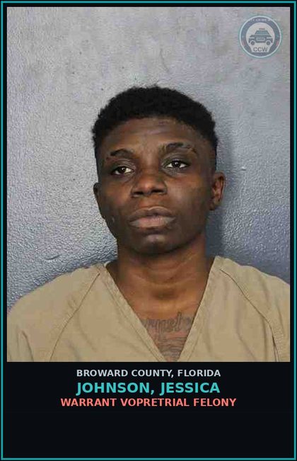 CCW arrest card for JOHNSON, JESSICA in Broward County: WARRANT VOPRETRIAL FELONY