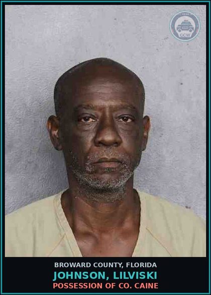 CCW arrest card for JOHNSON, LILVISKI in Broward County: POSSESSION OF COCAINE