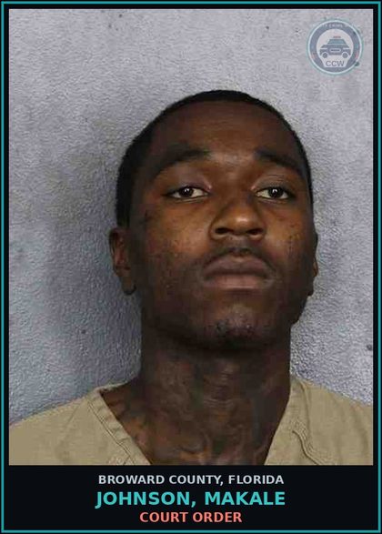 CCW arrest card for JOHNSON, MAKALE in Broward County: COURT ORDER