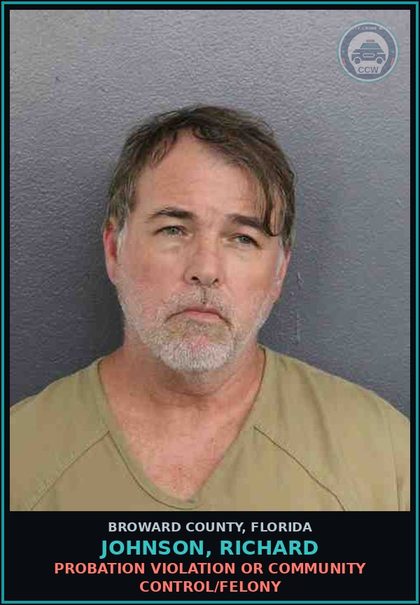 CCW arrest card for JOHNSON, RICHARD in Broward County: DISPLAY POSSESS FICTITIOUS IDENTIFICATION CARD
