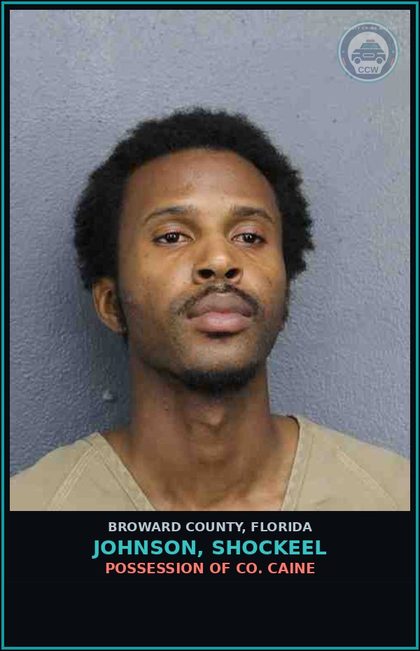 CCW arrest card for JOHNSON, SHOCKEEL in Broward County: POSSESSION OF COCAINE