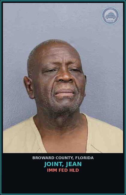 CCW arrest card for JOINT, JEAN in Broward County: IMM FED HLD