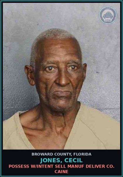 CCW arrest card for JONES, CECIL in Broward County: POSSESS W/INTENT SELL MANUF DELIVER COCAINE