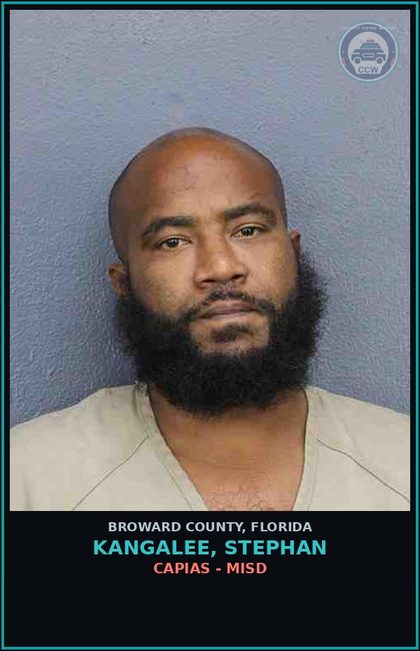 CCW arrest card for KANGALEE, STEPHAN in Broward County: CAPIAS - MISD