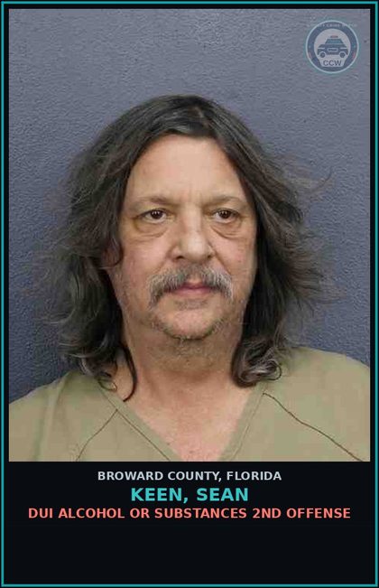CCW arrest card for KEEN, SEAN in Broward County: DUI ALCOHOL OR DRUGS   2ND OFFENSE