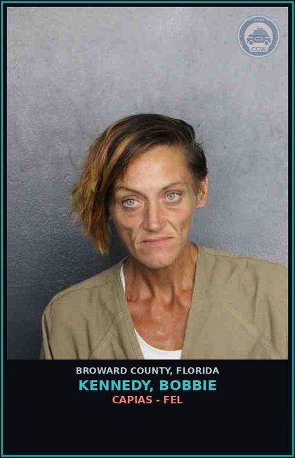 CCW arrest card for KENNEDY, BOBBIE in Broward County: CAPIAS - FEL