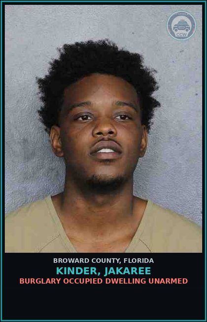 CCW arrest card for KINDER, JAKAREE in Broward County: RESIST OFFICER-OBSTRUCT WITHOUT VIOLENCE