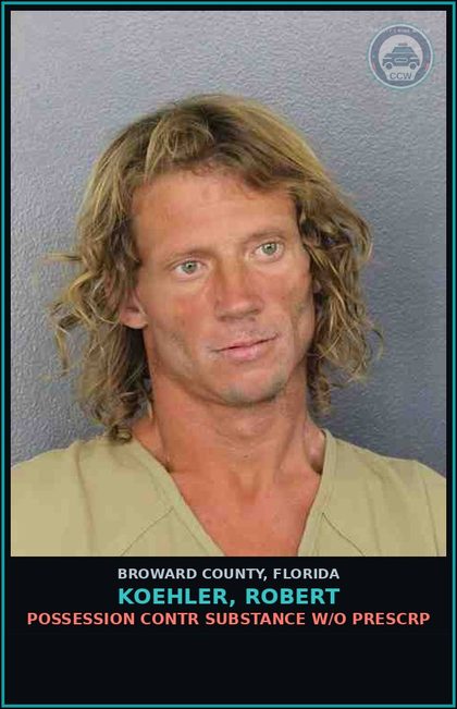 CCW arrest card for KOEHLER, ROBERT in Broward County: DRUG PARAPHERNALIA-POSSESS AND OR USE