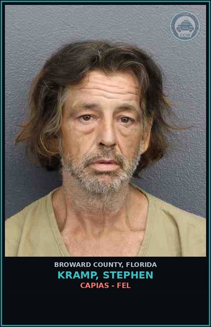CCW arrest card for KRAMP, STEPHEN in Broward County: CAPIAS - FEL