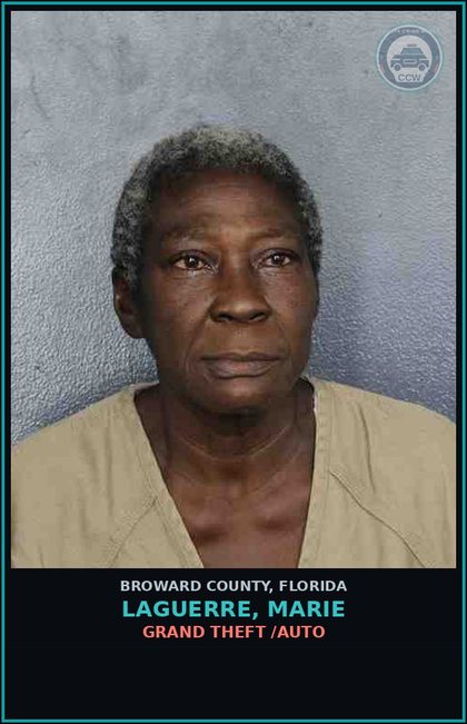 CCW arrest card for LAGUERRE, MARIE in Broward County: GRAND THEFT /AUTO