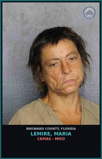 CCW arrest card for LEMIRE, MARIA in Broward County: CAPIAS - MISD