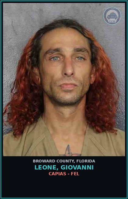 CCW arrest card for LEONE, GIOVANNI in Broward County: CAPIAS - FEL