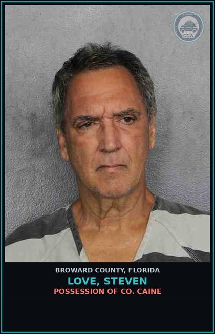 CCW arrest card for LOVE, STEVEN in Broward County: POSSESSION OF COCAINE