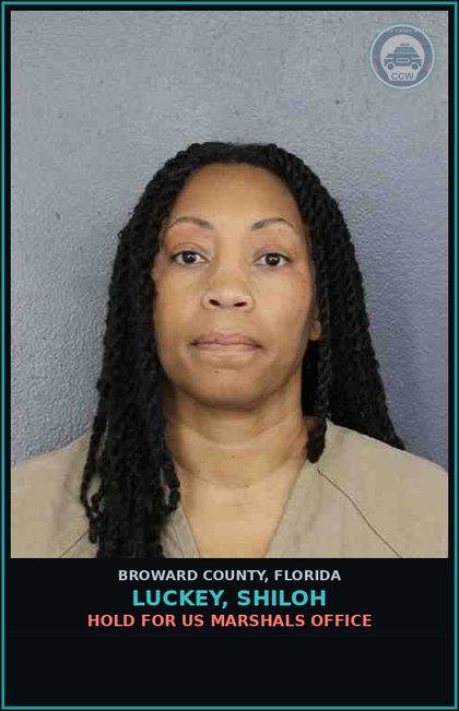 CCW arrest card for LUCKEY, SHILOH in Broward County: HOLD FOR US MARSHALS OFFICE