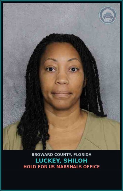 CCW arrest card for LUCKEY, SHILOH in Broward County: HOLD FOR US MARSHALS OFFICE