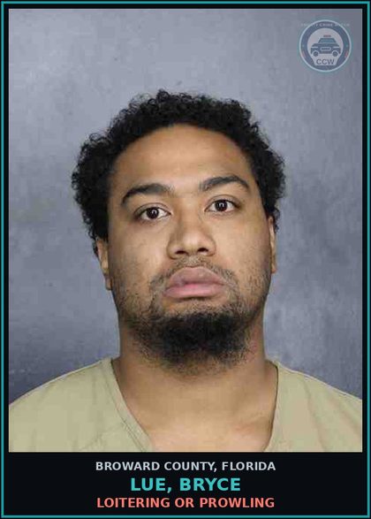 CCW arrest card for LUE, BRYCE in Broward County: LOITERING OR PROWLING