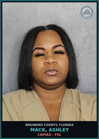 CCW arrest card for MACK, ASHLEY in Broward County: CAPIAS - FEL