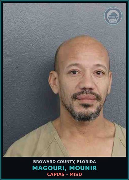 CCW arrest card for MAGOURI, MOUNIR in Broward County: CAPIAS - MISD