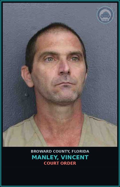 CCW arrest card for MANLEY, VINCENT in Broward County: COURT ORDER