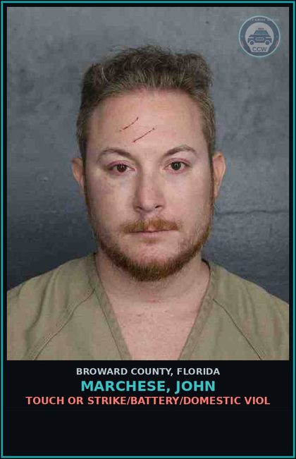 CCW arrest card for MARCHESE, JOHN in Broward County: TOUCH OR STRIKE/BATTERY/DOMESTIC VIOL